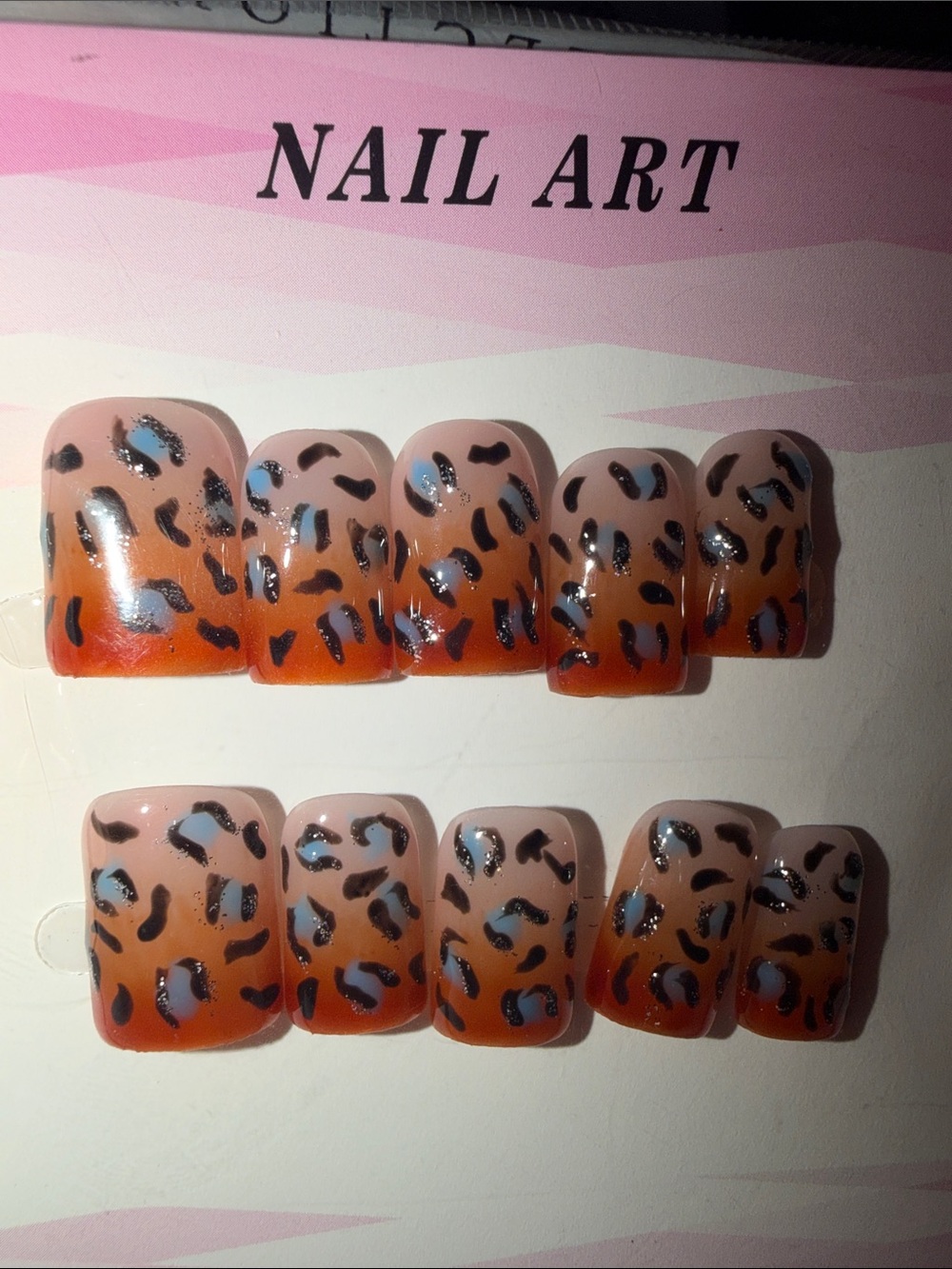 Leopard Print Press-On Nails in Nude and Black